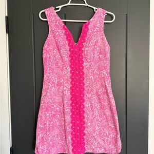 Lilly Pulitzer Pink Lace Trim Mini Dress
